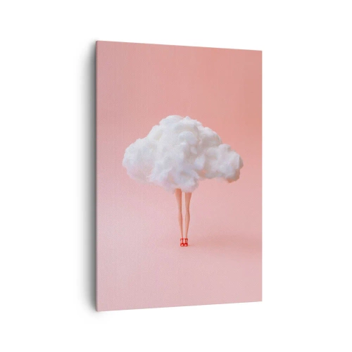 Quadro su tela - Stampe su Tela - Gambe in una nuvola su sfondo rosa - 70x100cm - Dolce promessa - Decorazione murale moderna per soggiorno e camera da letto ARTTOR
