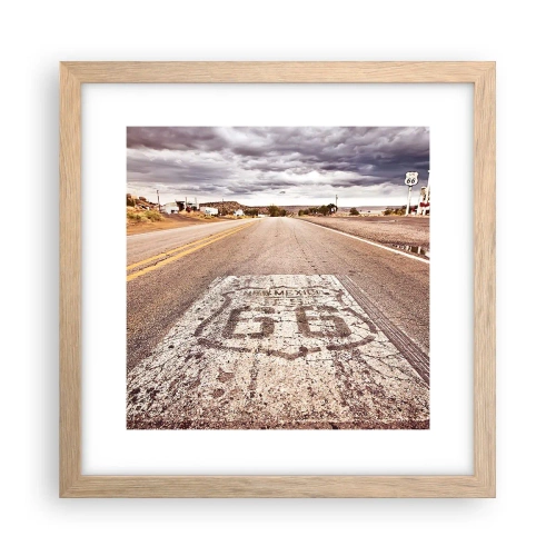 Poster in cornice rovere chiaro - La Route 66: una leggenda americana - 30x30 cm