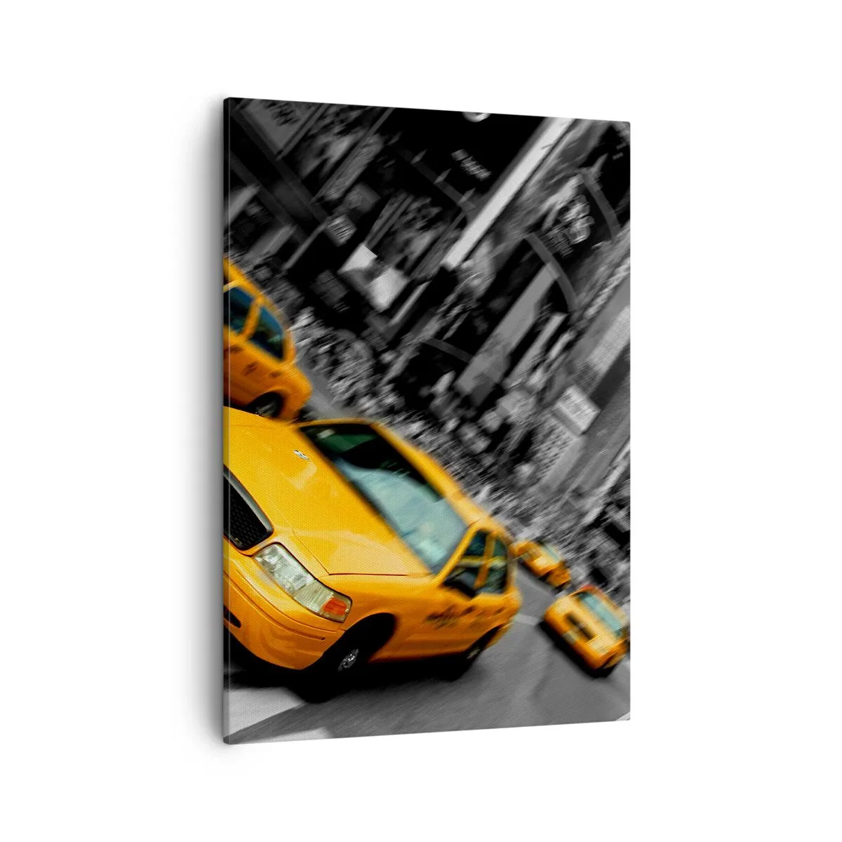 Quadro su tela - Stampe su Tela - Taxi gialli in un incrocio cittadino trafficato - 50x70cm - Gocce di sole a New York - Decorazione murale moderna per soggiorno e camera da letto ARTTOR