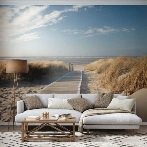 Fotomurale su misura Premium Sand - Dopo la duna, nel fruscio dell'erba - Paesaggio, Mare, Spiaggia