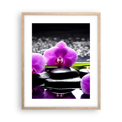 Poster in cornice rovere chiaro - Annegare nel silenzio e nella pace - 40x50 cm