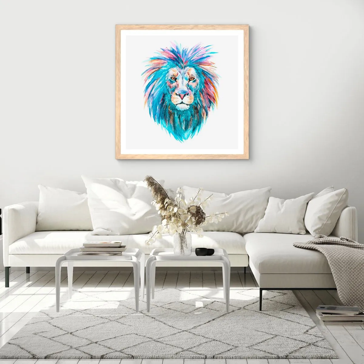 Poster in cornice rovere chiaro - Aura elettrizzante - 40x40 cm