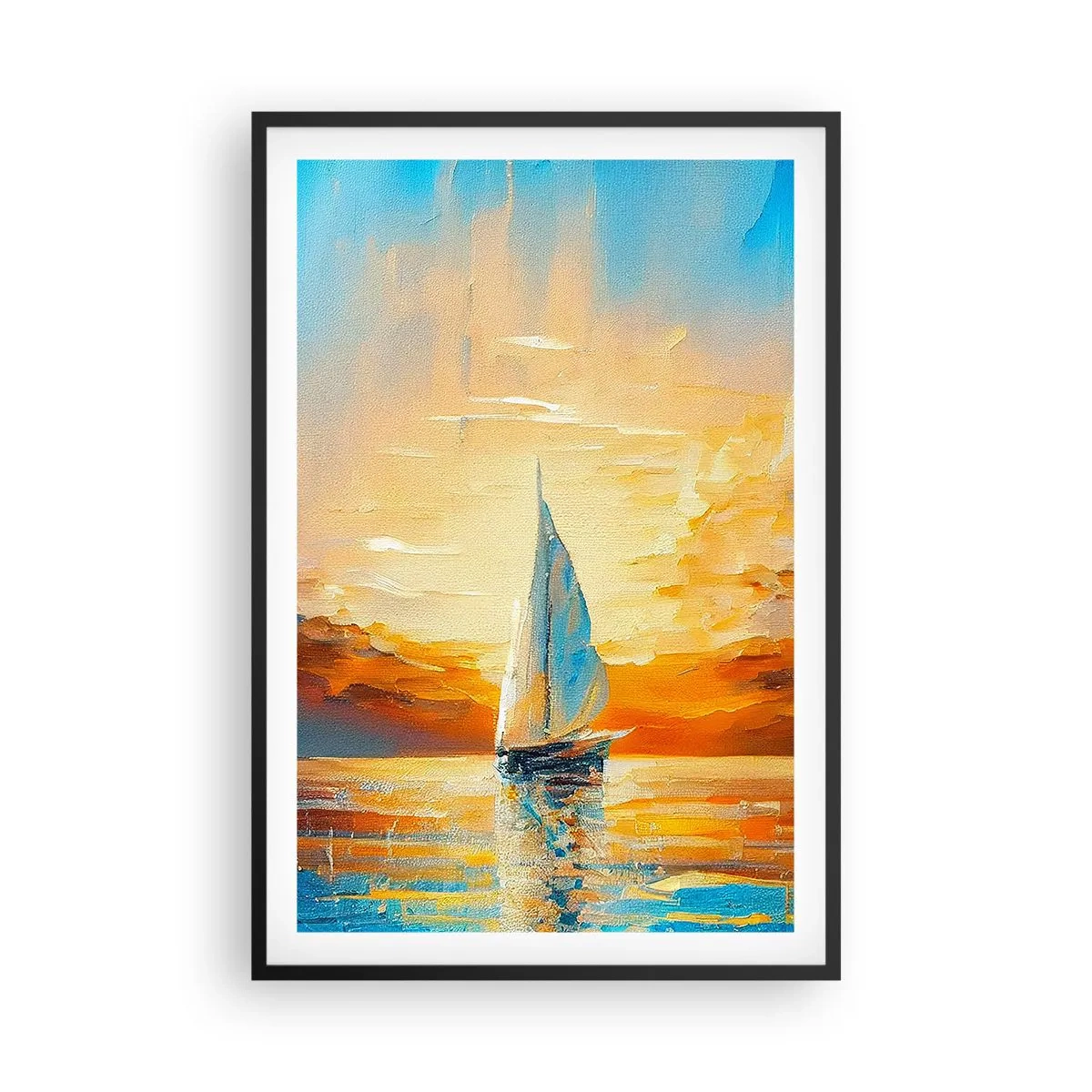 Poster in cornice nera - Navigando nell'oro - 61x91 cm