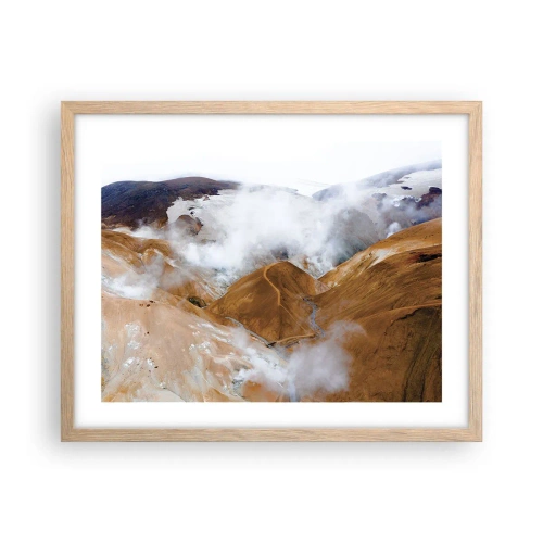 Poster in cornice rovere chiaro - La bellezza severa dell'Islanda - 50x40 cm