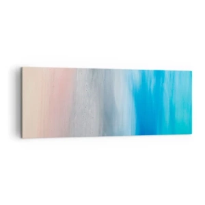 Quadro su tela - Stampe su Tela - Pennellate astratte nei toni del blu e del rosa - 140x50cm - Gli elementi: l'aria - Decorazione murale moderna per soggiorno e camera da letto ARTTOR