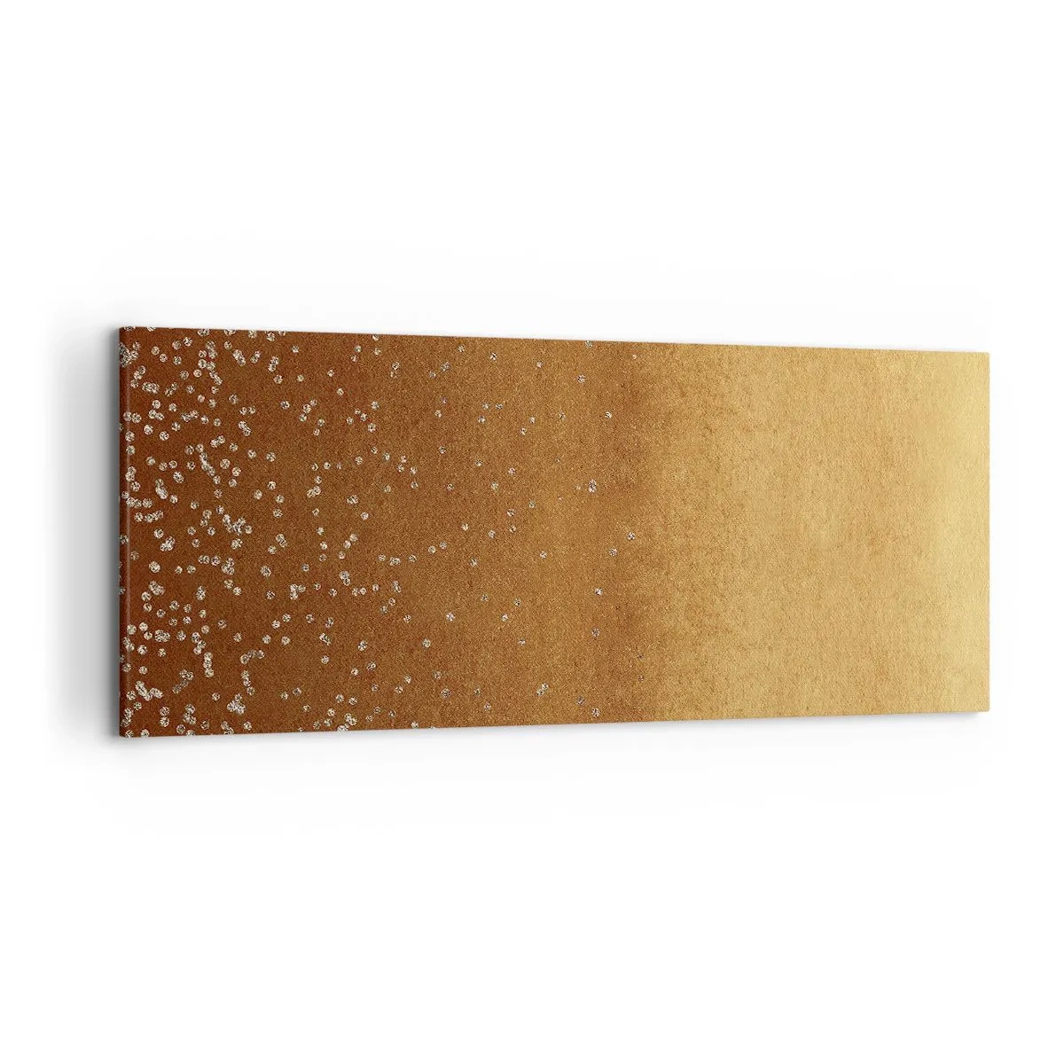 Quadro su tela - Stampe su Tela - Una sfumatura dorata con sottili riflessi e decorazioni - 120x50cm - La nascita della luce - Decorazione murale moderna per soggiorno e camera da letto ARTTOR