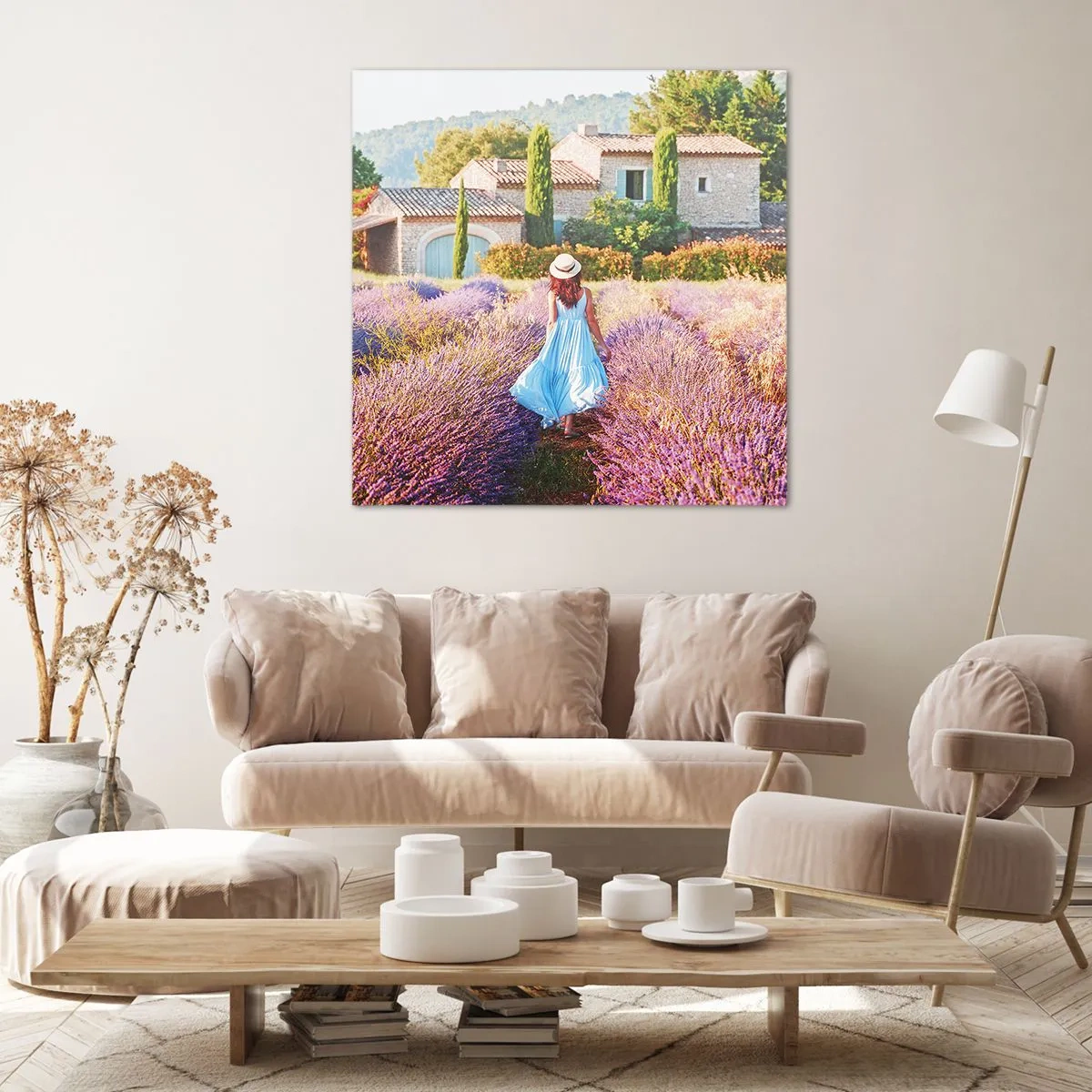Quadro su tela - Stampe su Tela - La ragazza nella lavanda - 40x40 cm