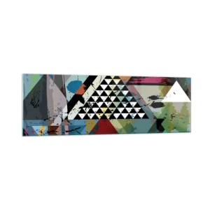 Quadro su vetro - Una composizione astratta di forme geometriche e colori. - 160x50cm - Come è semplice - Decorazione murale moderna per soggiorno e camera da letto ARTTOR