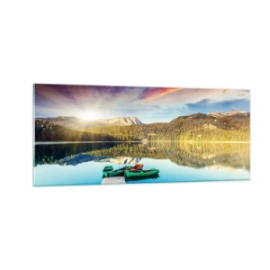 Quadro su vetro - Sull'acqua liscia come uno specchio - 100x40 cm