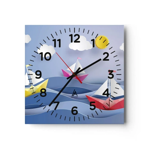 Orologio da parete - Orologio in Vetro - Come è bello dondolare tra le onde - 30x30 cm