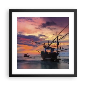 Poster in cornice nera - Sera esotica - 40x40 cm