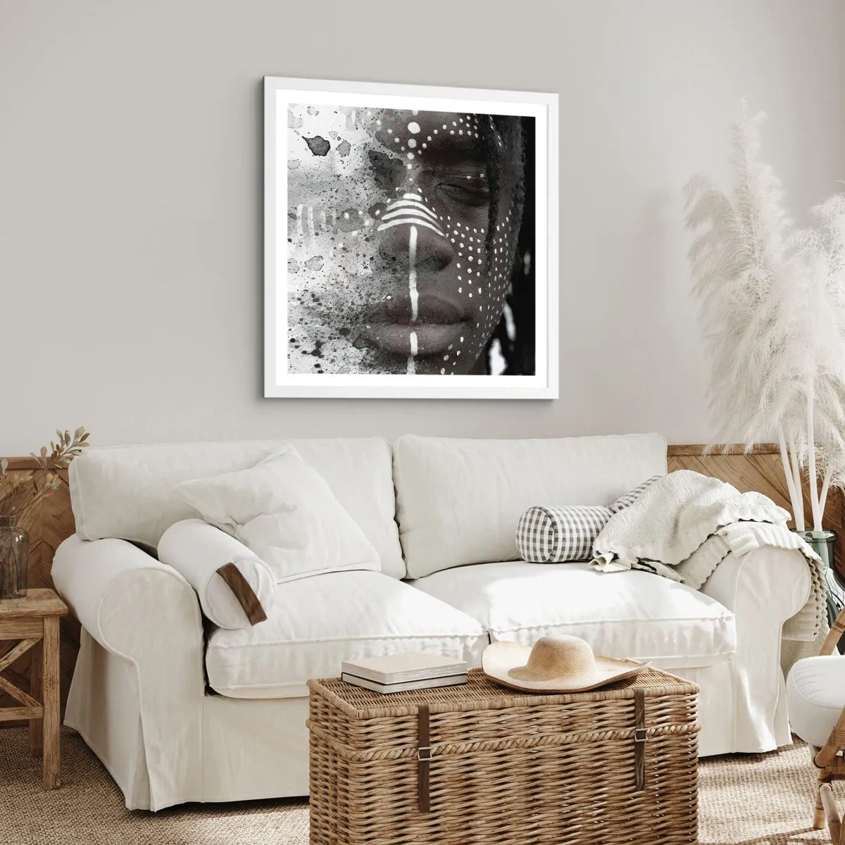 Poster in cornice bianca - Scopri lo spirito primordiale - 40x40 cm