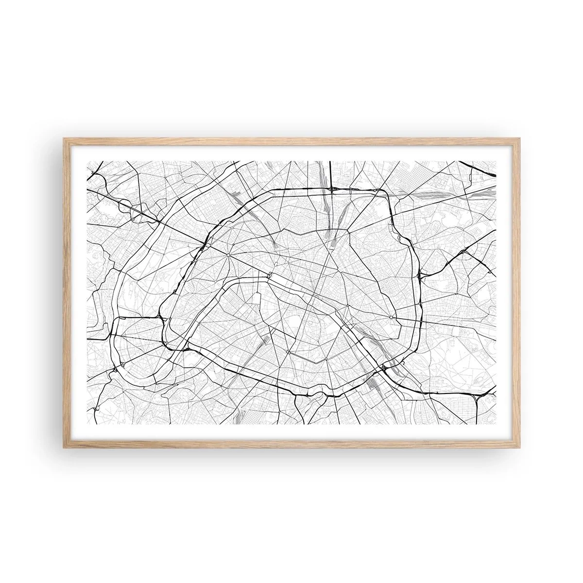 Poster in cornice rovere chiaro - Il fiore di Parigi - 91x61 cm