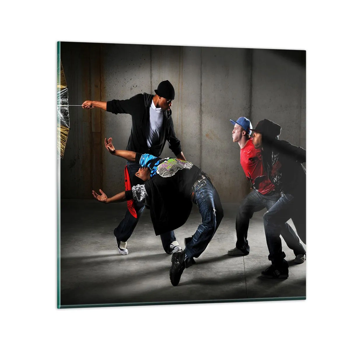 Quadro su vetro - Ballare con il vento della strada - 70x70 cm