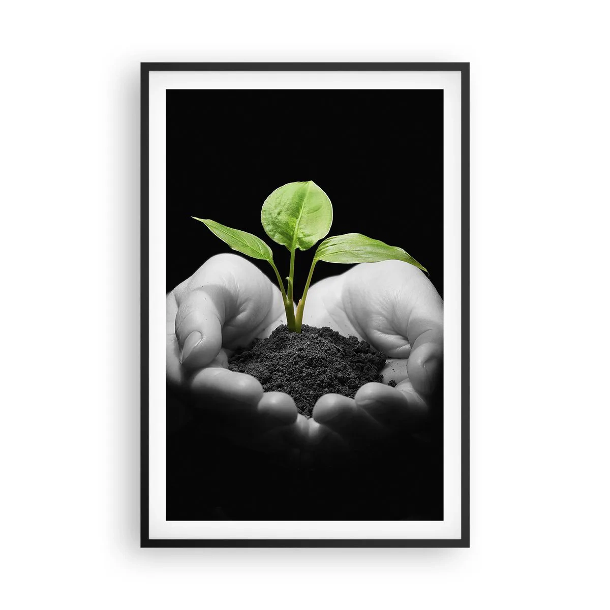 Poster in cornice nera - Amo la natura, la proteggo - 61x91 cm
