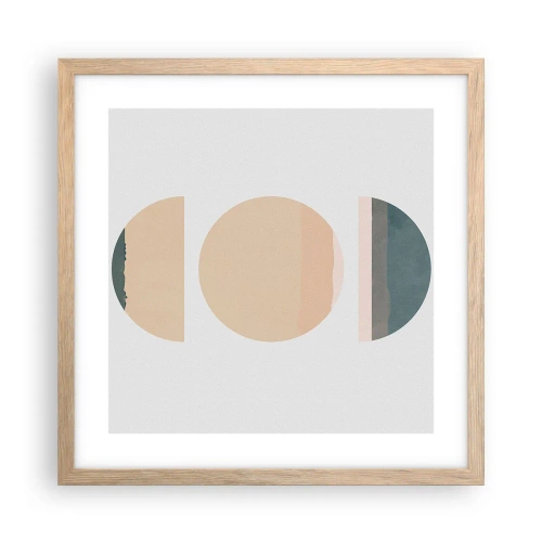 Poster in cornice rovere chiaro - Un cerchio dopo l'altro - 40x40 cm