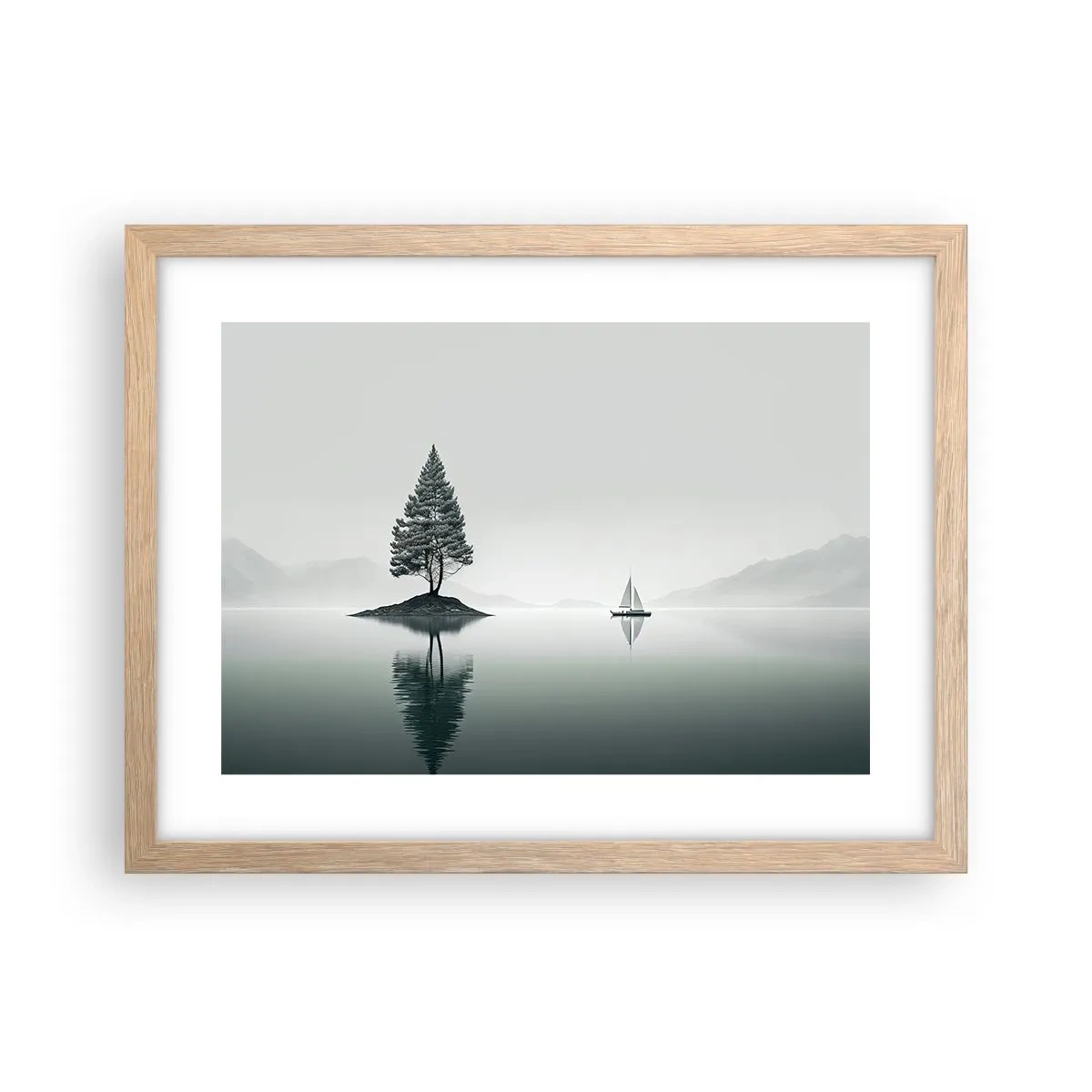 Poster in cornice rovere chiaro - Paesaggio onirico - 40x30 cm