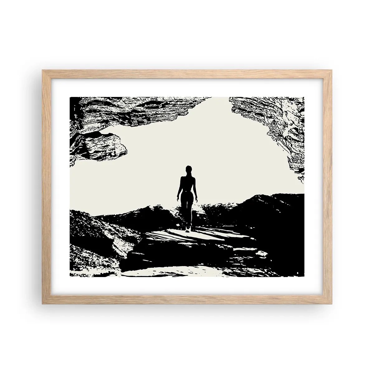 Poster in cornice rovere chiaro - Un nuovo sguardo - 50x40 cm