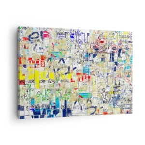 Quadro su tela - Stampe su Tela - Graffiti astratti con iscrizioni e motivi colorati - 70x50cm - Semplicemente bello da vedere - Decorazione murale moderna per soggiorno e camera da letto ARTTOR
