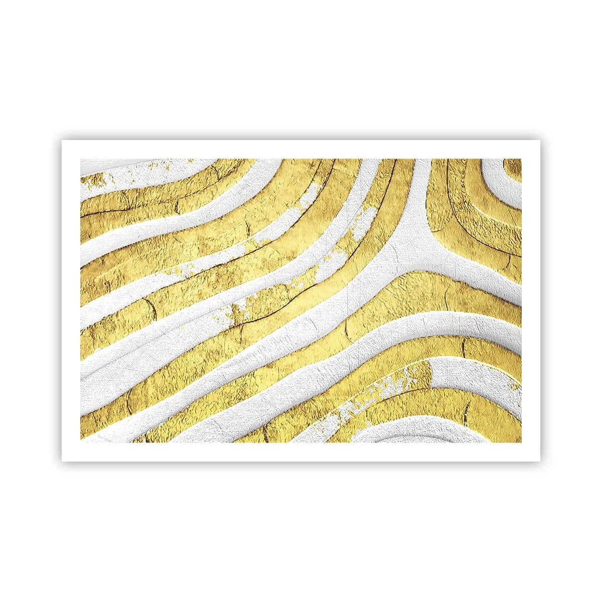 Poster - Composizione in bianco e oro - 91x61 cm
