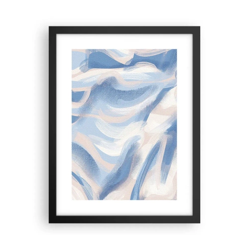 Poster in cornice nera - Ondulazioni azzurre - 30x40 cm