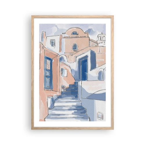 Poster in cornice rovere chiaro - Città esotica - 50x70 cm