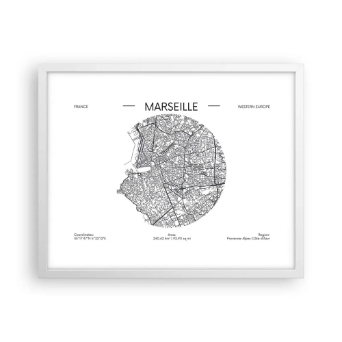 Poster in cornice bianca - Anatomia di Marsiglia - 50x40 cm