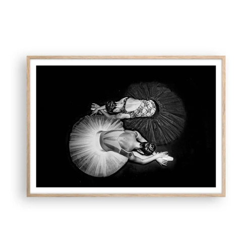 Poster in cornice rovere chiaro - Yin e yang - equilibrio ideale - 100x70 cm