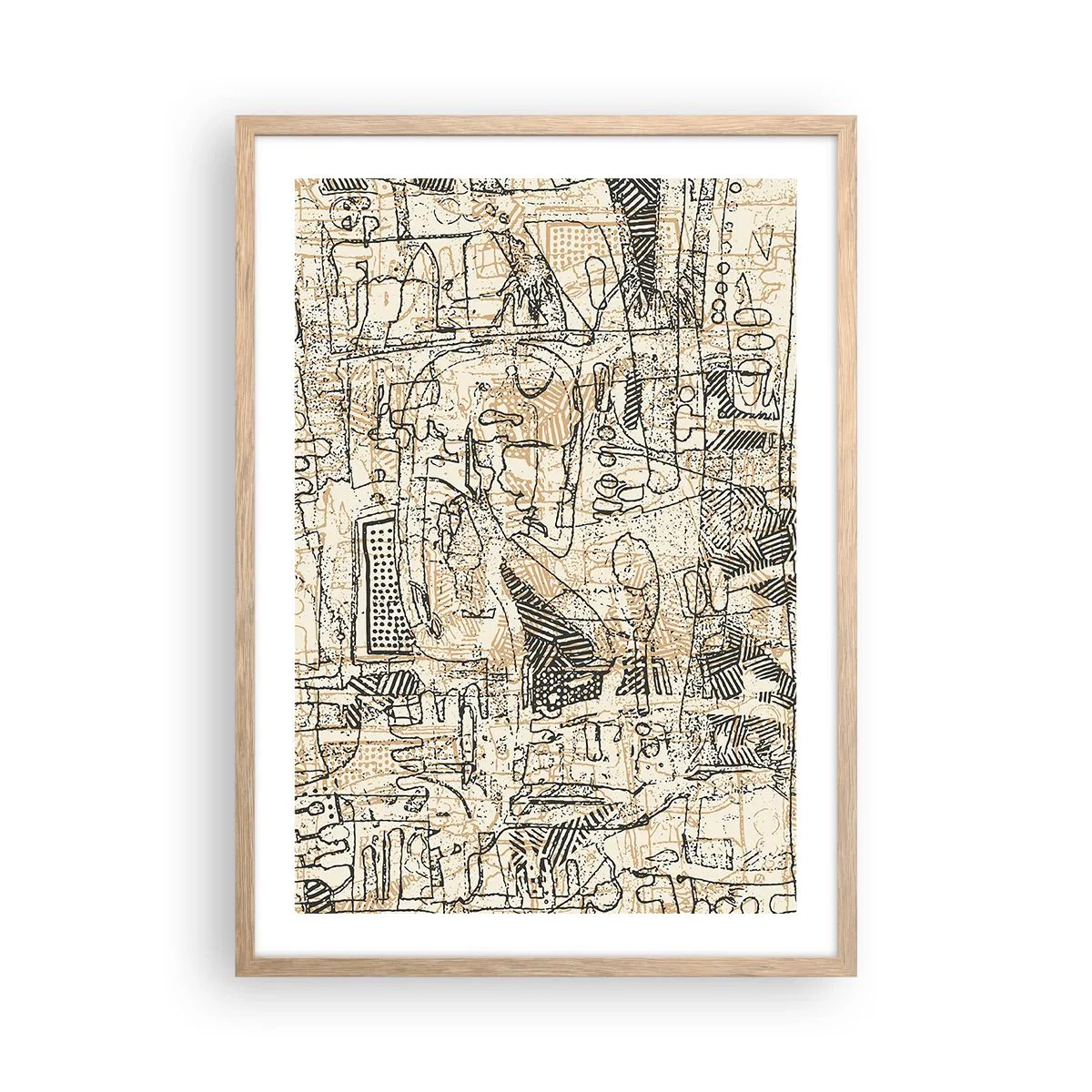 Poster in cornice rovere chiaro - In attesa di essere decifrato - 50x70 cm