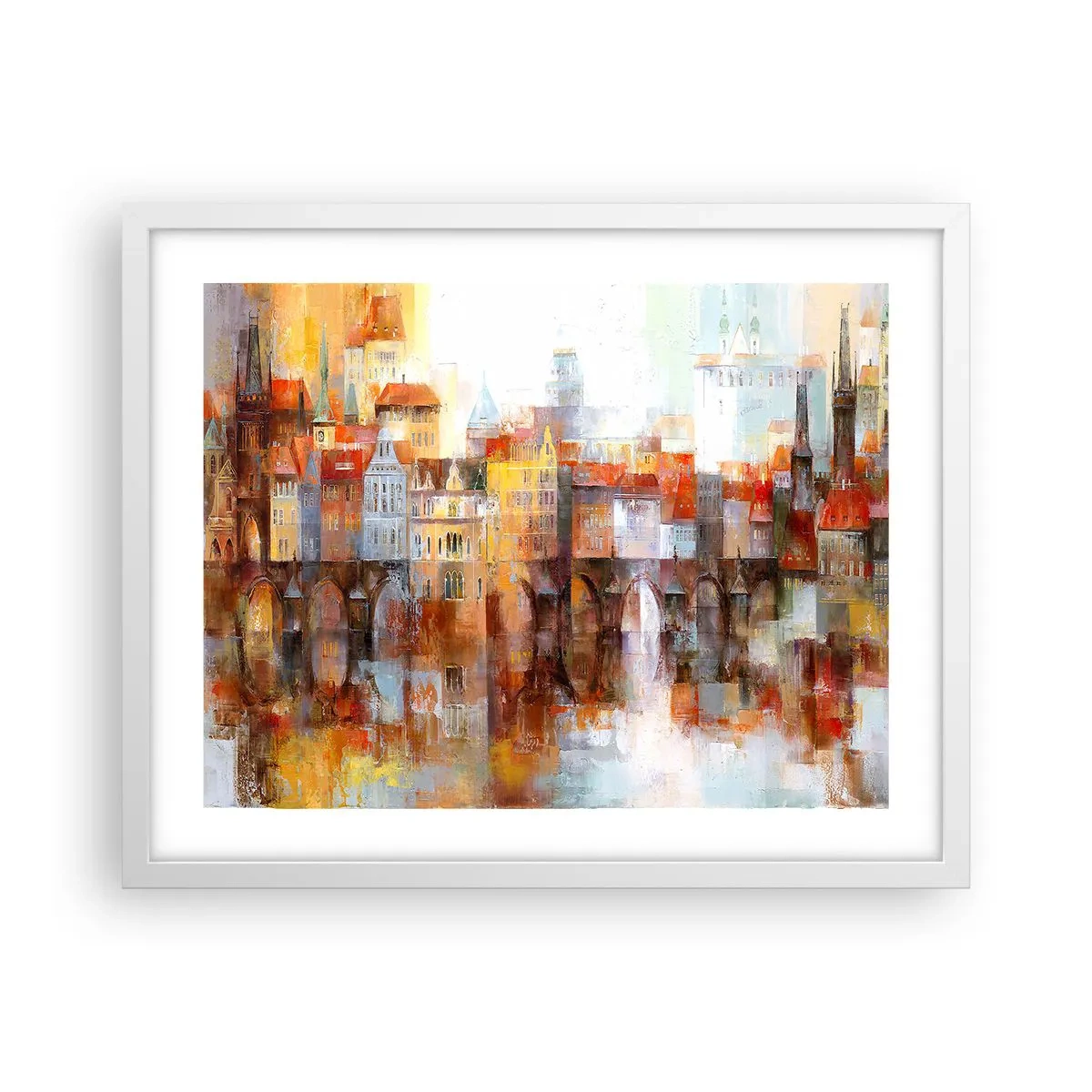 Poster in cornice bianca - Anche sotto il ponte è bello - 50x40 cm