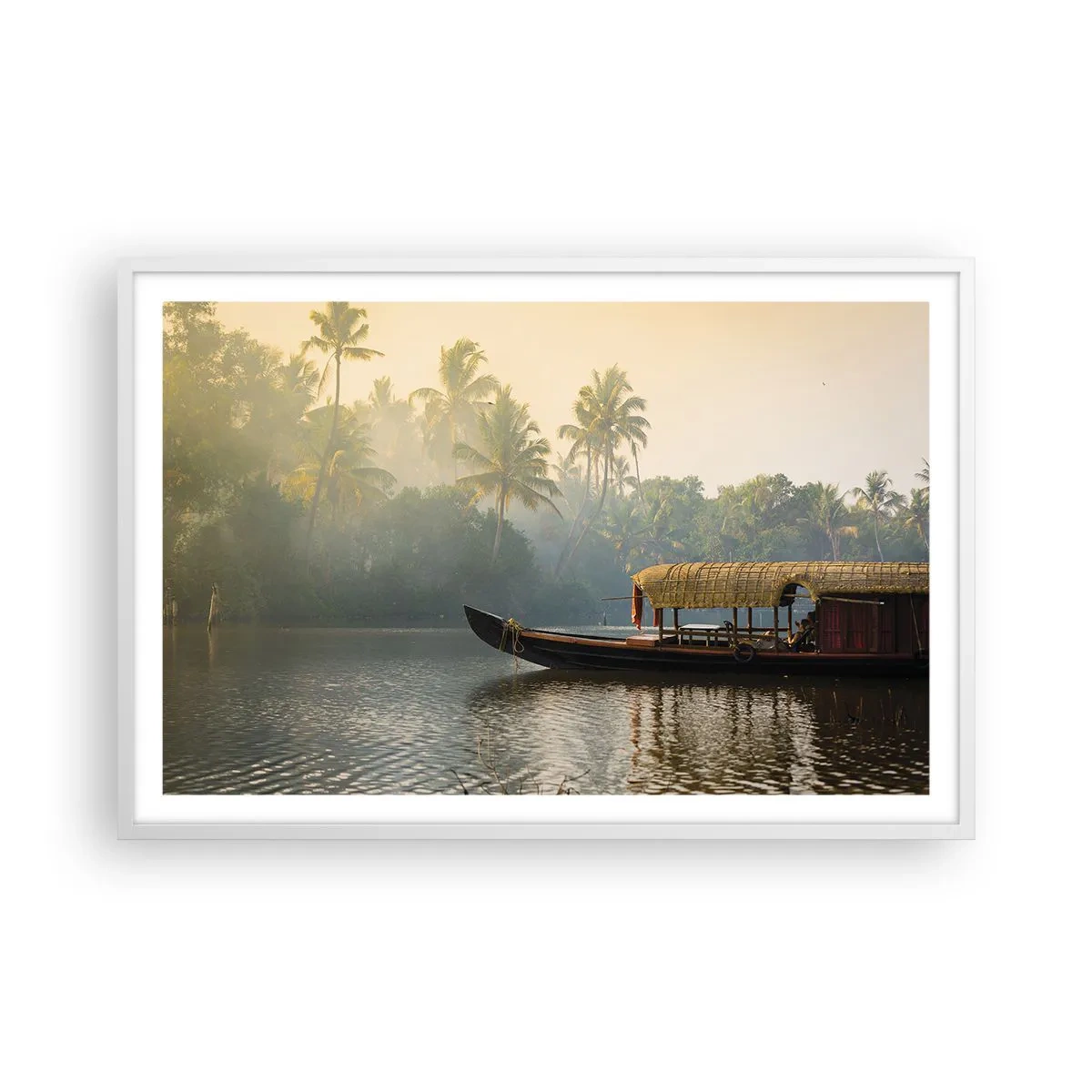 Poster in cornice bianca - Casa sul fiume - 91x61 cm