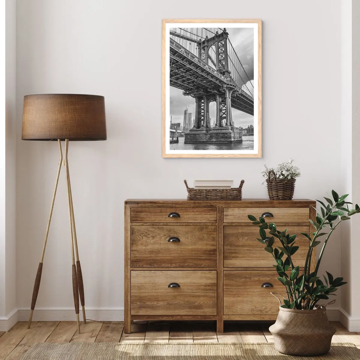 Poster in cornice rovere chiaro - Verso il cuore della città - 50x70 cm