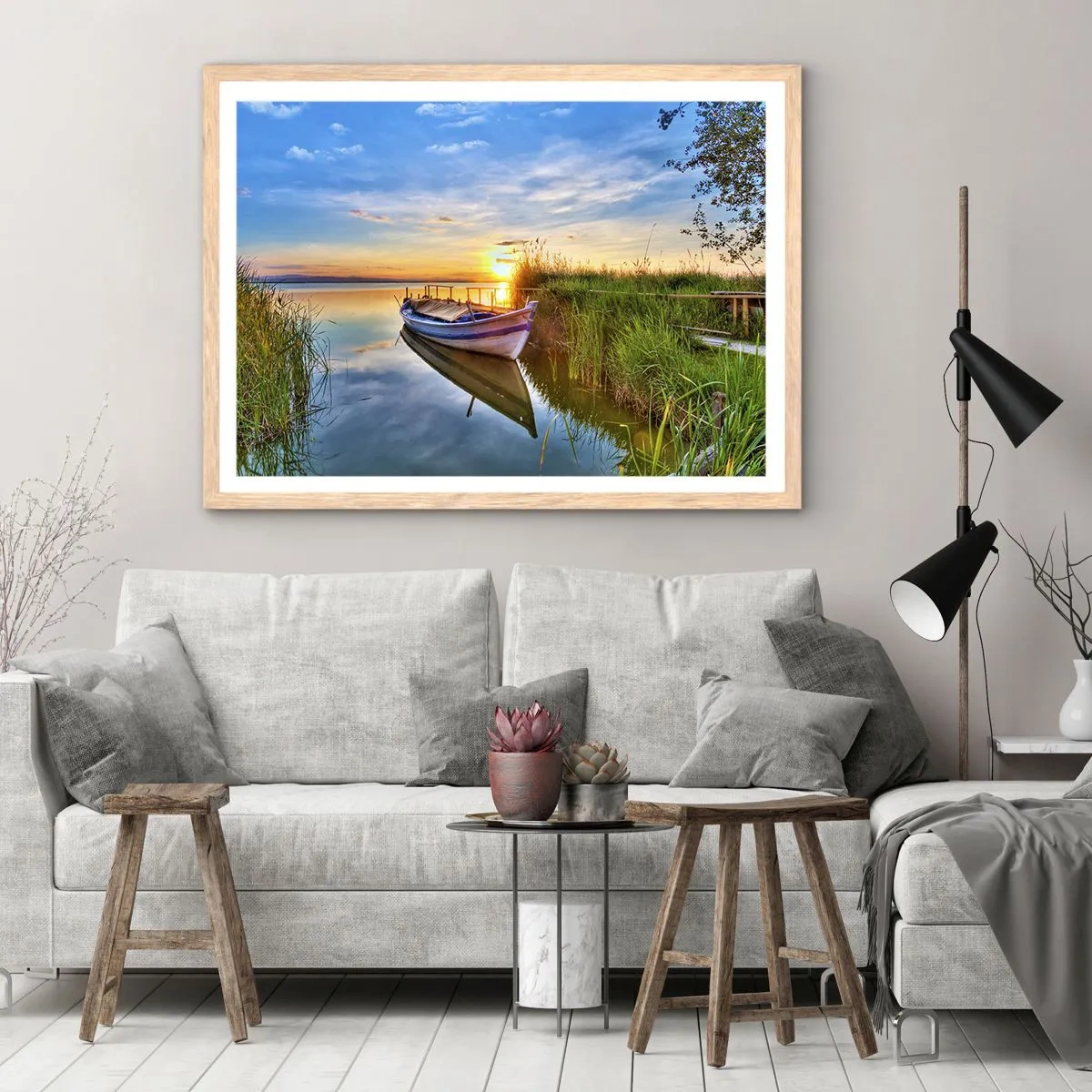 Poster in cornice rovere chiaro - L'insenatura dei sogni realizzati - 70x50 cm