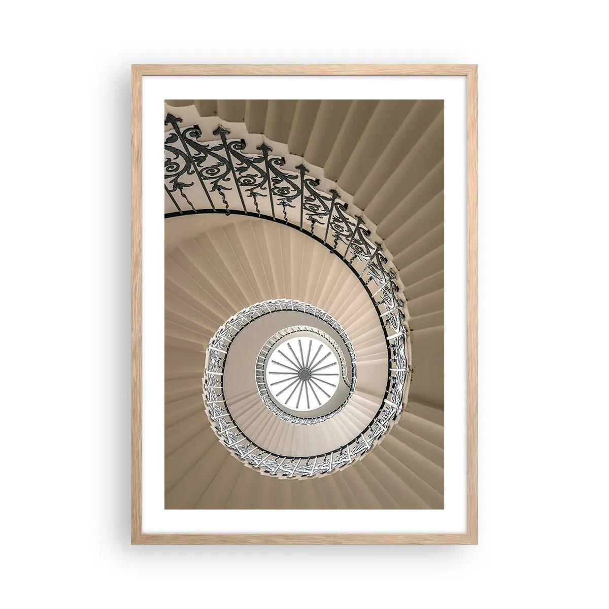 Poster in cornice rovere chiaro - Al centro della chiocciola - 50x70 cm