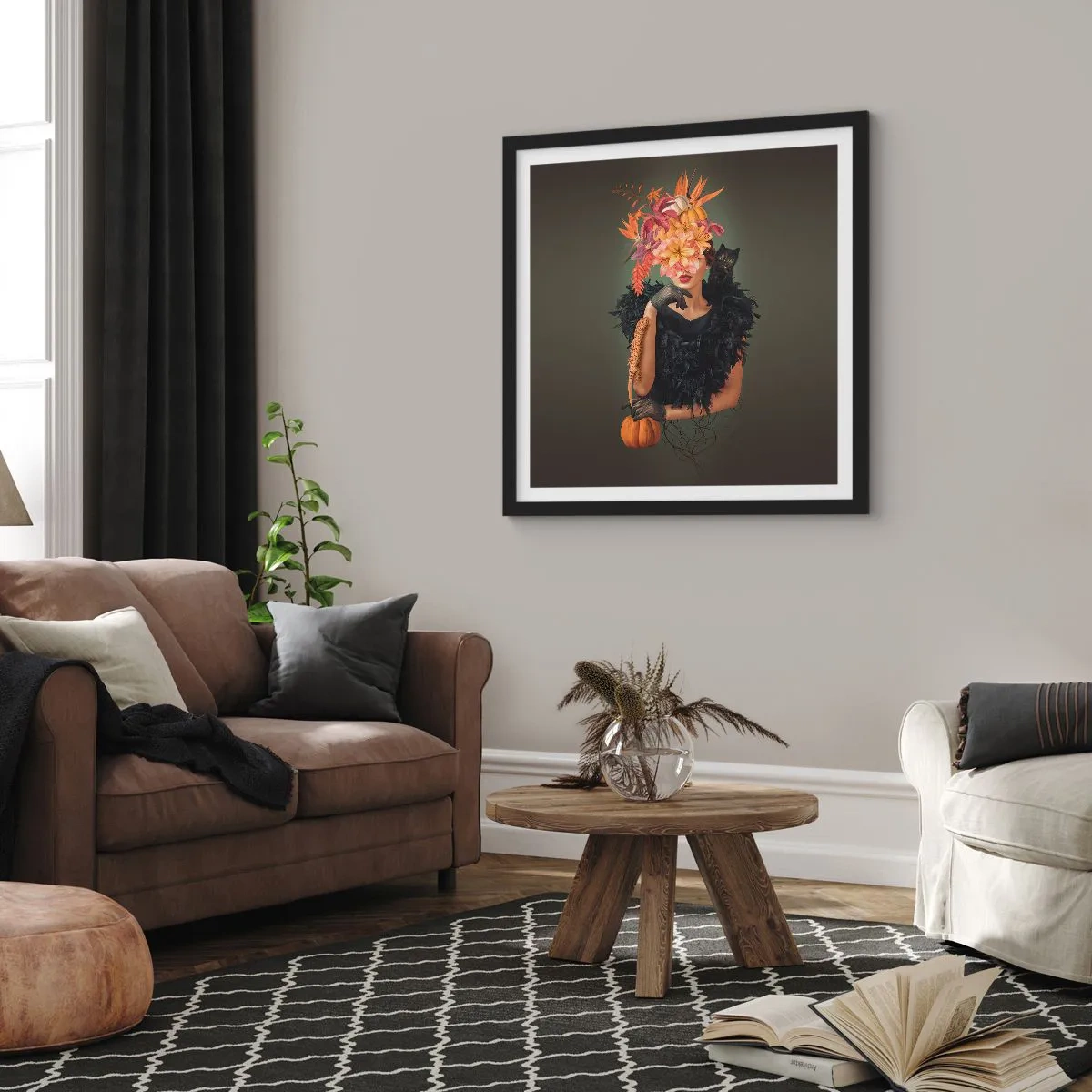 Poster in cornice nera - L'incantesimo della strega - 30x30 cm