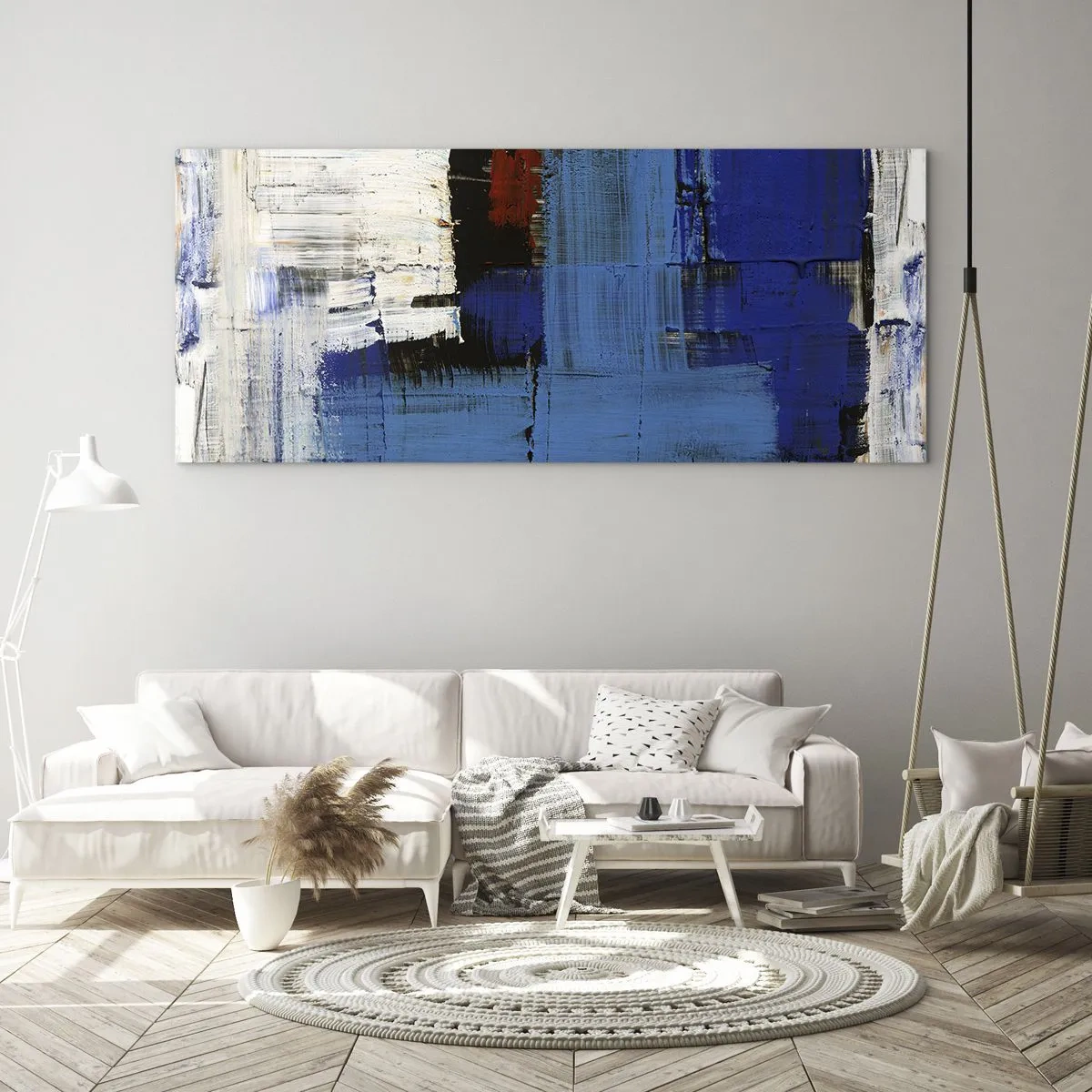 Quadro su vetro - I segreti del blu - 100x40 cm