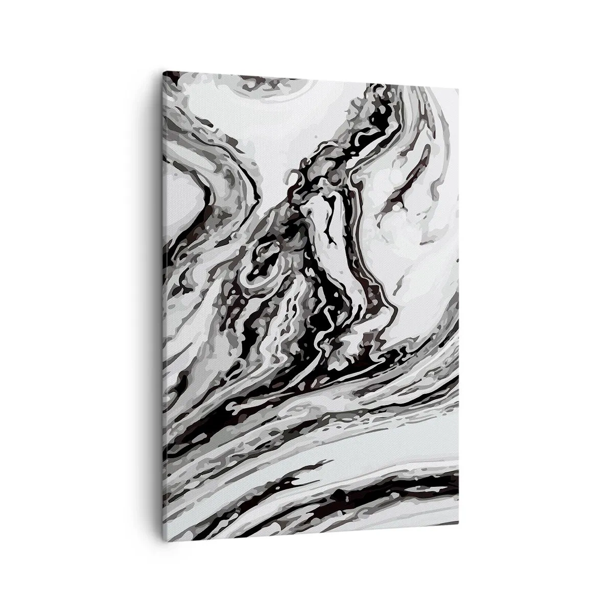 Quadro su tela - Stampe su Tela - Motivo astratto in marmo in bianco e nero - 50x70cm - All'inizio vi era il caos - Decorazione murale moderna per soggiorno e camera da letto ARTTOR