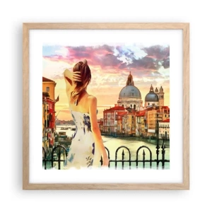 Poster in cornice rovere chiaro - Se un'avventura allora solo a... - 40x40 cm