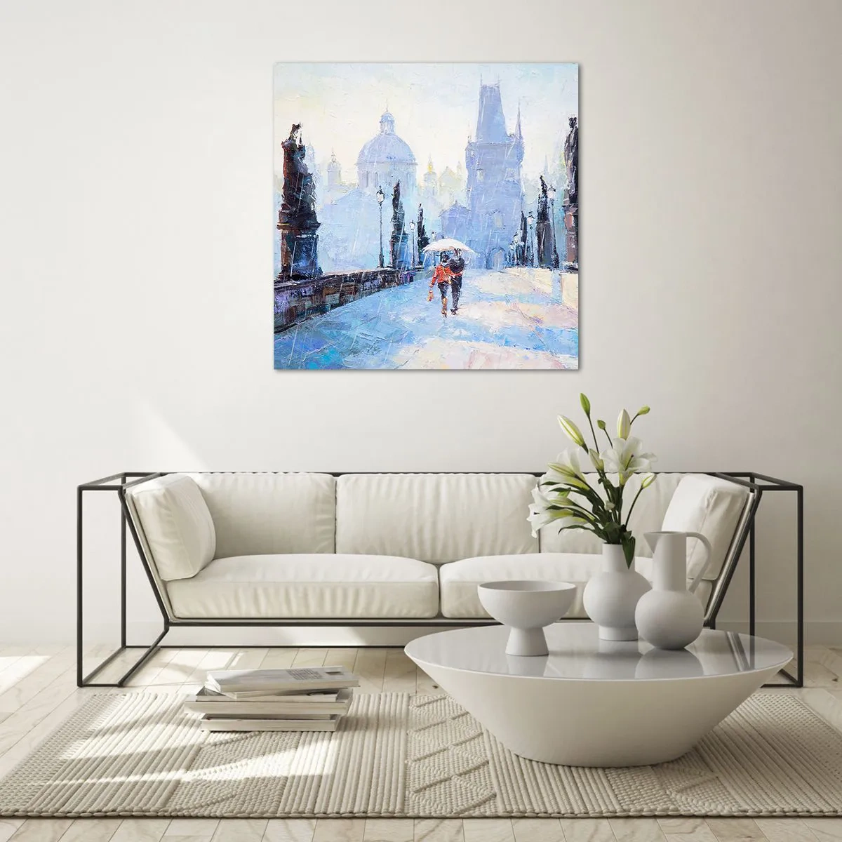 Quadro su vetro - La pioggia ci ha incantati - 30x30 cm