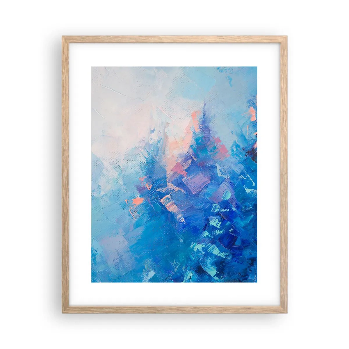 Poster in cornice rovere chiaro - Astrazione invernale - 40x50 cm