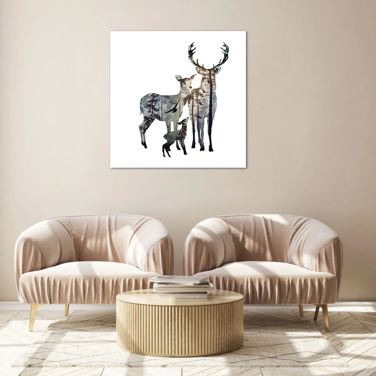 Quadro su vetro - Foto di famiglia - 70x70 cm