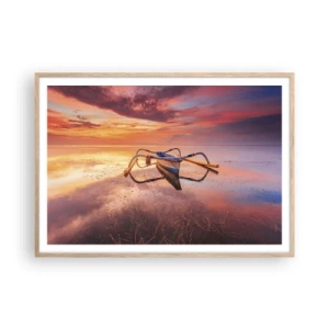 Poster in cornice rovere chiaro - La pace della sera tropicale - 100x70 cm