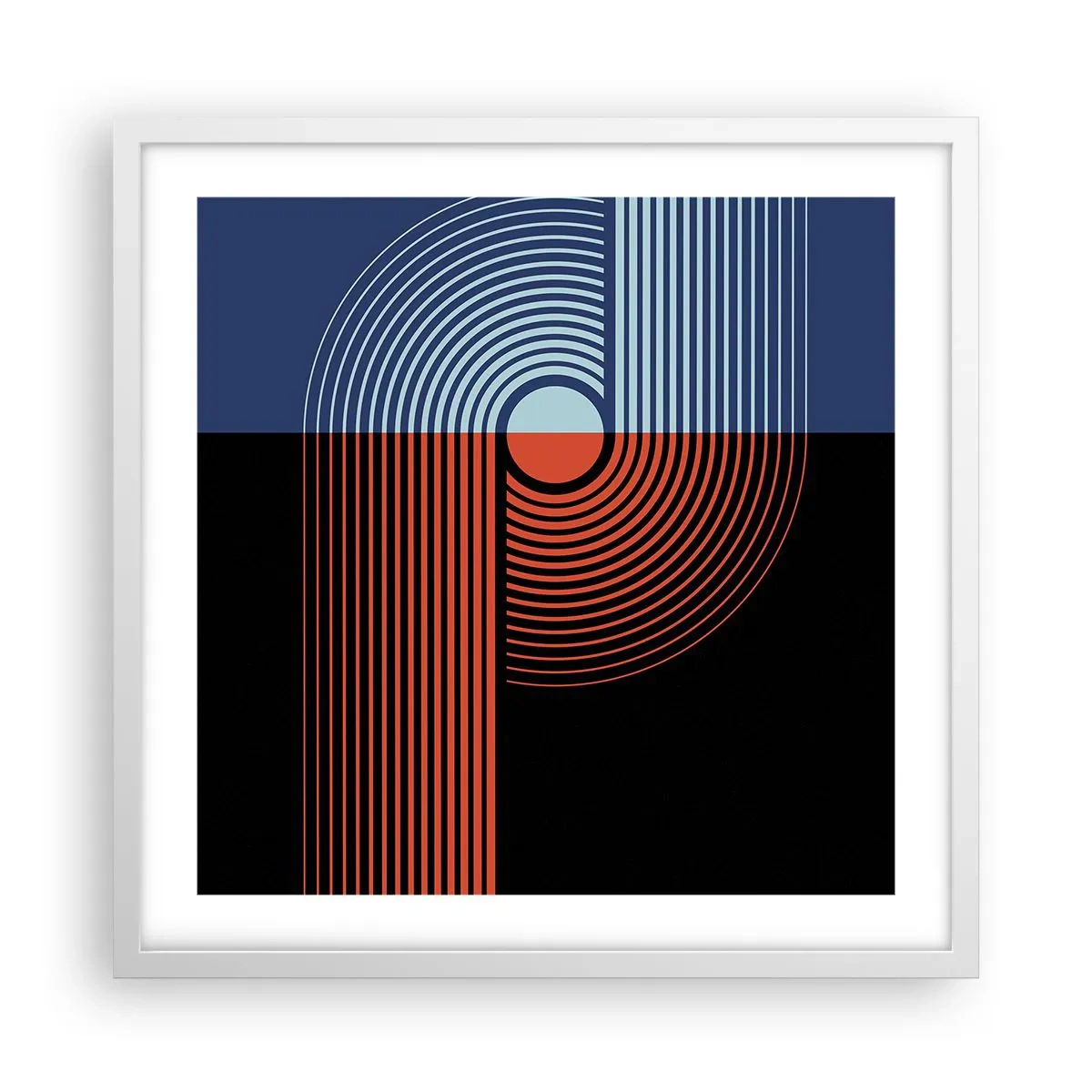 Poster in cornice bianca - Nell'abbraccio geometrico - 50x50 cm