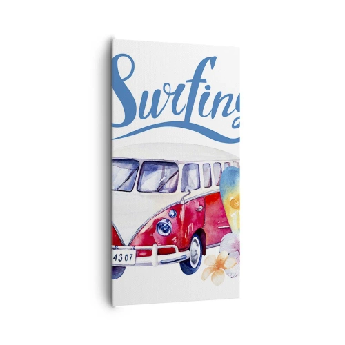 Quadro su tela - Stampe su Tela - In pulmino a fare surf - 65x120 cm