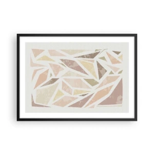 Poster in cornice nera - Forme geometriche astratte in colori pastello - 70x50cm - Composizione da vetrata - Decorazione murale moderna per soggiorno e camera da letto ARTTOR