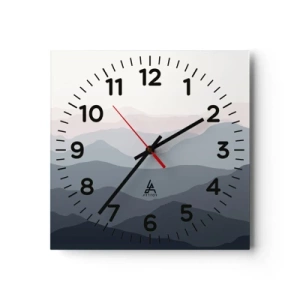 Orologio da parete - Orologio in Vetro - Le onde dei monti - 40x40 cm