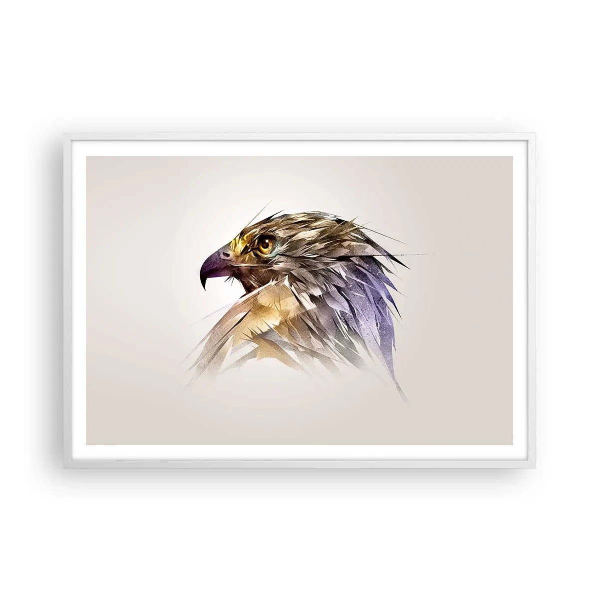 Poster in cornice bianca - Ritratto di guerriero - 100x70 cm