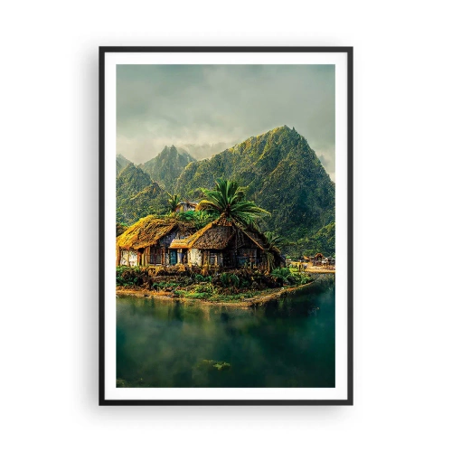 Poster in cornice nera - Paradiso tropicale - 70x100 cm