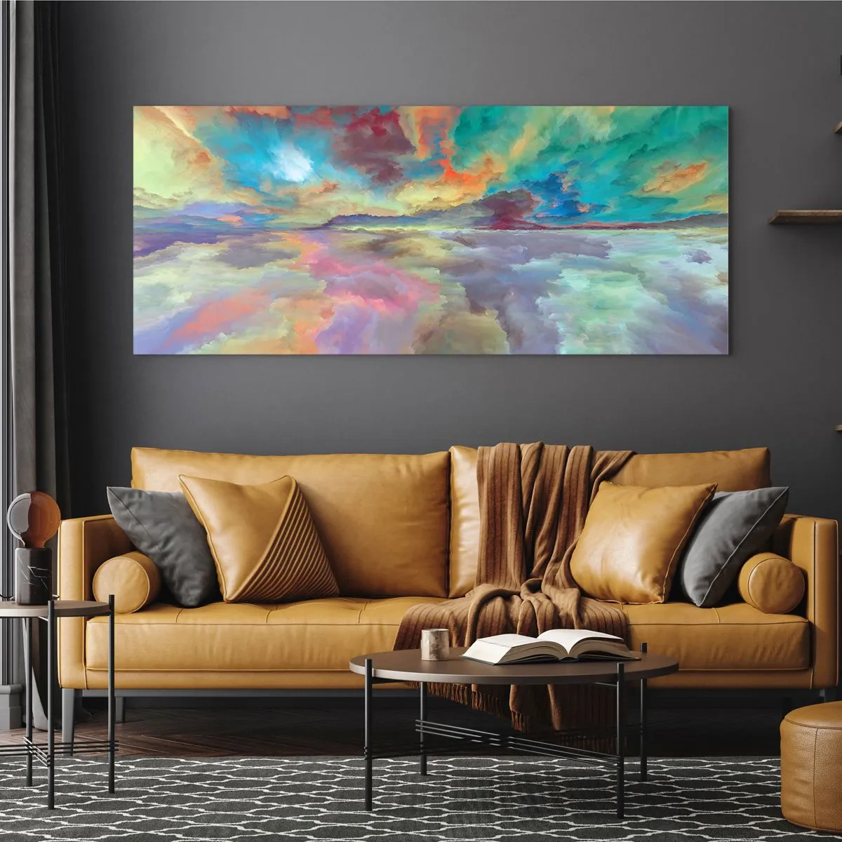 Quadro su vetro - Due cieli - 100x40 cm