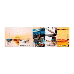 Campione Di Fotomurale Standard Eco - La sera sul molo - Barche, Barche a vela, Pezzo - 100x30 cm